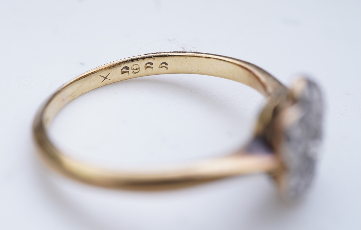 A diamond cluster ring, early 20th century
